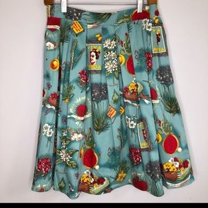 Grace Karin Frida Kahlo Retro Pleated Skirt M